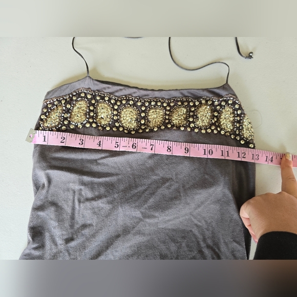 Vintage Abercrombie & Fitch Women's Brown Sequin Halter Top Size S. - Picture 3 of 5